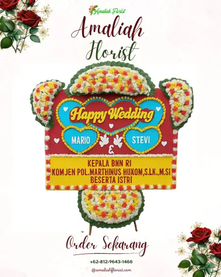Papan Bunga Pernikahan Pungging